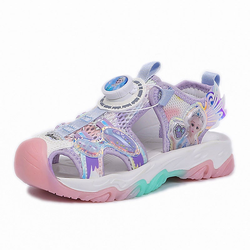 Girls' Closed-Toe Sandals 2025 Style For Older Children, Girls' Twist Buckle Casual Soft-Soled Fashion Sandals - Image 1