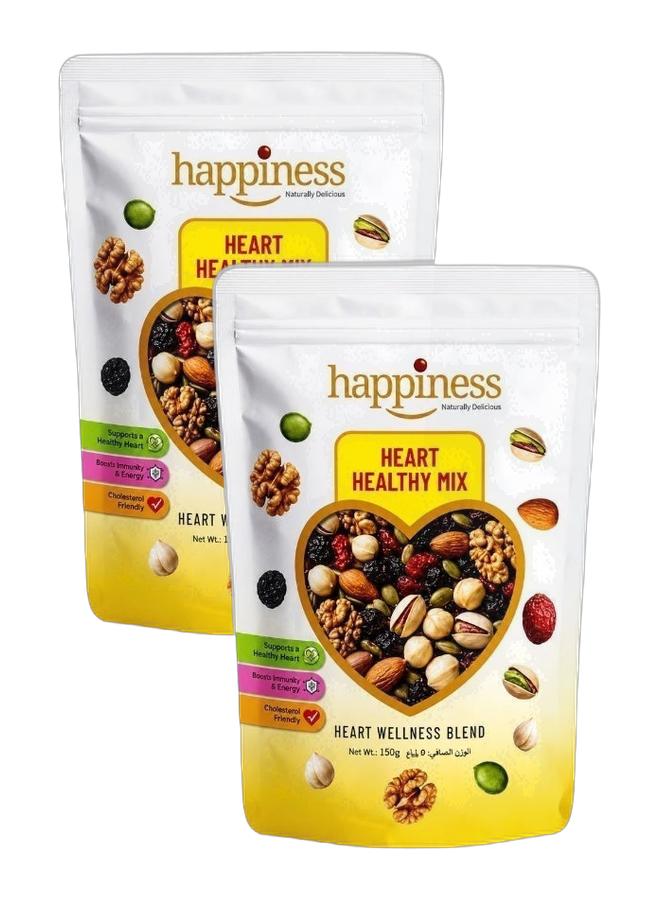 هابينيس خليط المكسرات والفواكه المجففة هابينيس (Happiness) لصحة القلب | عبوة ثنائية (Twin Bundle) سعة ١٥٠ جم | غني بأوميغا ٣ وطاقة عالية | مكسرات وبذور وفواكه مجففة | ألياف ومضادات أكسدة - Image 1