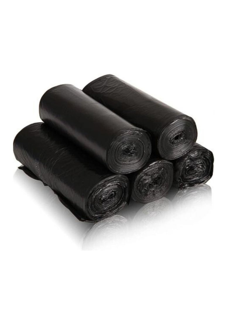 Disposable Strong & Biodegradable Trash Can Bin Liners, 5 Rolls  Small Black Trash Bags Strong Garbage Bags, Waste Basket Liner, for Home, Kitchen, Office 80 X 110CM 20KG  - Image 1