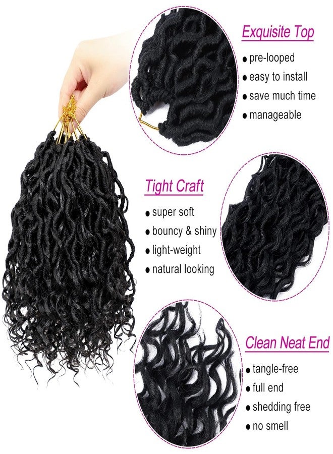 دورساني شعر كروشيه أسود من نوع "غوديس فو لوكس" بطول 8 بوصات للنساء، 7 عبوات، بنمط بوهو، شعر ريفر لوكس للنساء والأطفال، شعر ملفوف مسبقًا بأطراف مجعدة - Image 4