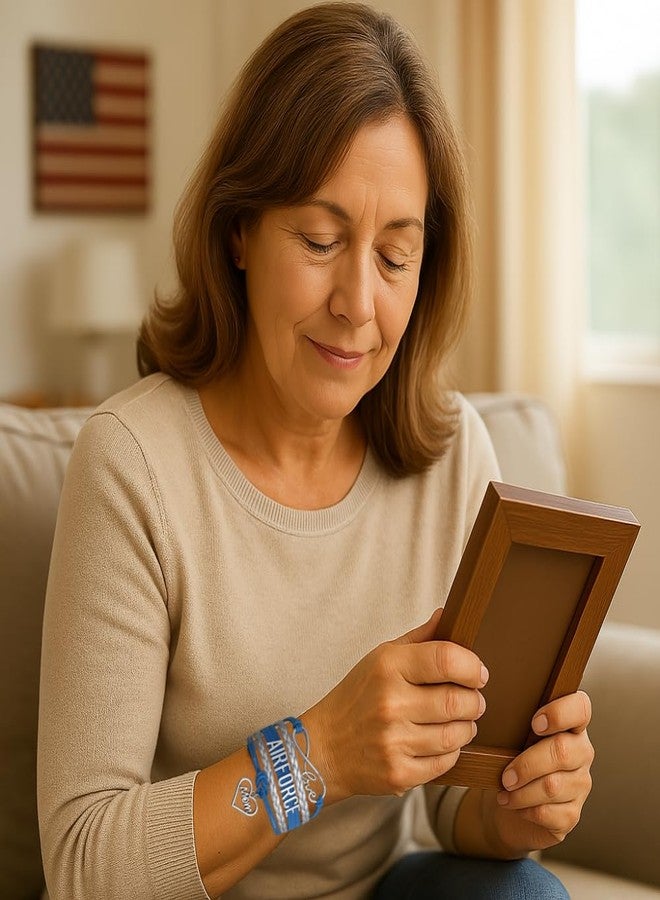 إنفينيتي كوليكشن سوار "أم القوات الجوية" - مجوهرات بتصميم رمز الحب اللانهائي باللونين الأزرق والفضي، هدية مثالية للأمهات العسكريات الفخورات - هدية مناسبة للانتشار أو التخرج أو التدريب الأساسي لأم القوات الجوية - Image 3