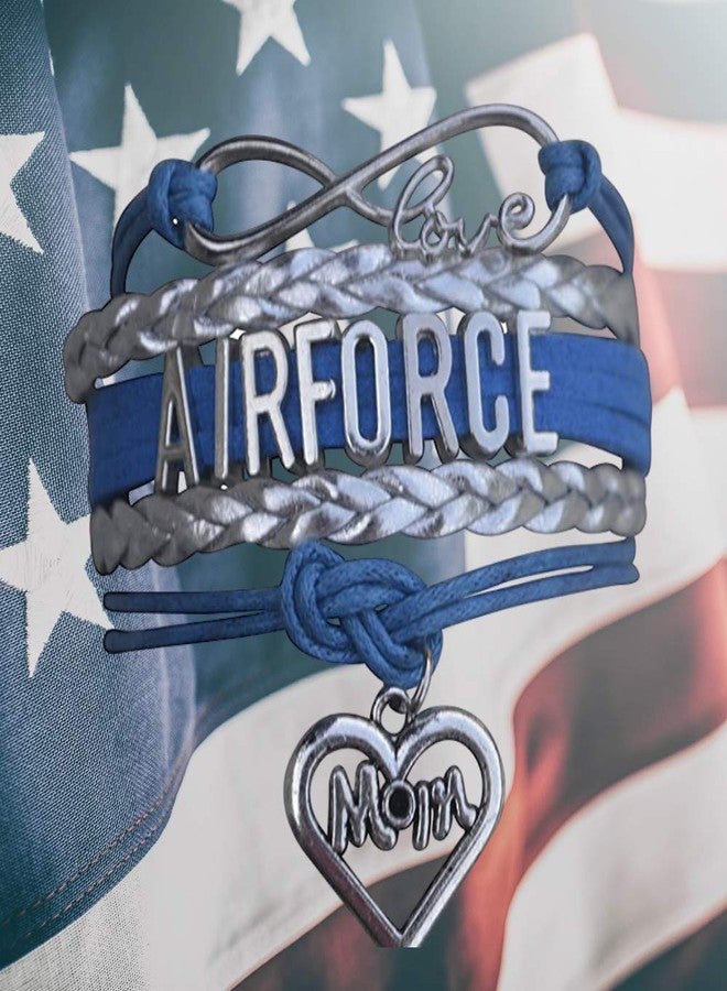 إنفينيتي كوليكشن سوار "أم القوات الجوية" - مجوهرات بتصميم رمز الحب اللانهائي باللونين الأزرق والفضي، هدية مثالية للأمهات العسكريات الفخورات - هدية مناسبة للانتشار أو التخرج أو التدريب الأساسي لأم القوات الجوية - Image 5