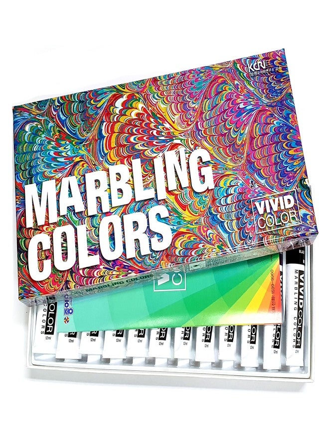 LENITH Korean Marbling Colors Art Kit, 12 Colors Water Marbling Colors, Water Art Paint Set, Craft Kits Art Set for Activities - Image 1