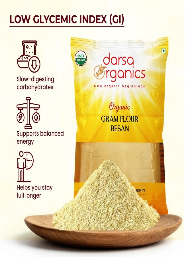 Darsa Organics Gram Flour - 2 lb Besan, Premium Grade USDA Organic Certified Chickpea Flour for Baking, Cooking & Skin Care, Chemical Free, Non-GMO, Vegan, Kosher, Ideal for Gluten Free Diets & Face Masks - Image 5