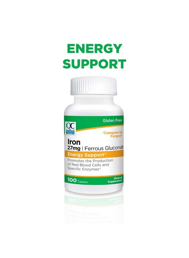 Quality Choice Quality Choice Energy Support Iron 27 mg Ferrous Gluconate Tablets 100 Count - Image 3