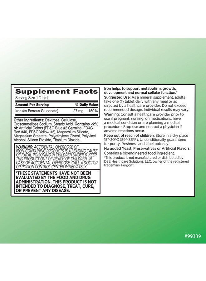 Quality Choice Quality Choice Energy Support Iron 27 mg Ferrous Gluconate Tablets 100 Count - Image 2