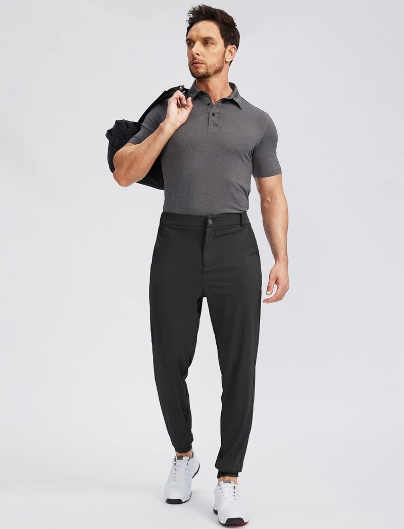 Soothfeel Men's Golf Joggers Pants with 5 Pockets Slim Fit Stretch Sweatpants Running Travel Dress Work Pants for Men(Black, M - Image 3