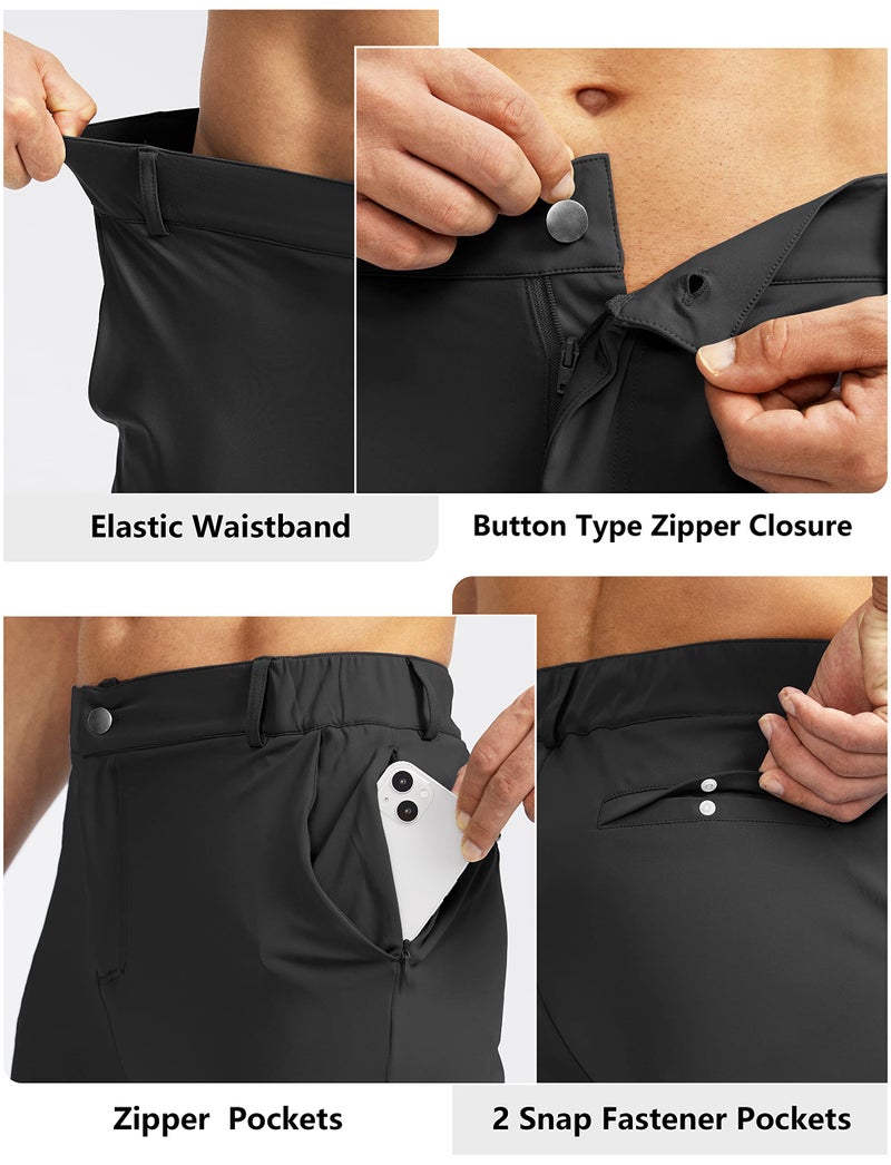 Soothfeel Men's Golf Joggers Pants with 5 Pockets Slim Fit Stretch Sweatpants Running Travel Dress Work Pants for Men(Black, M - Image 5