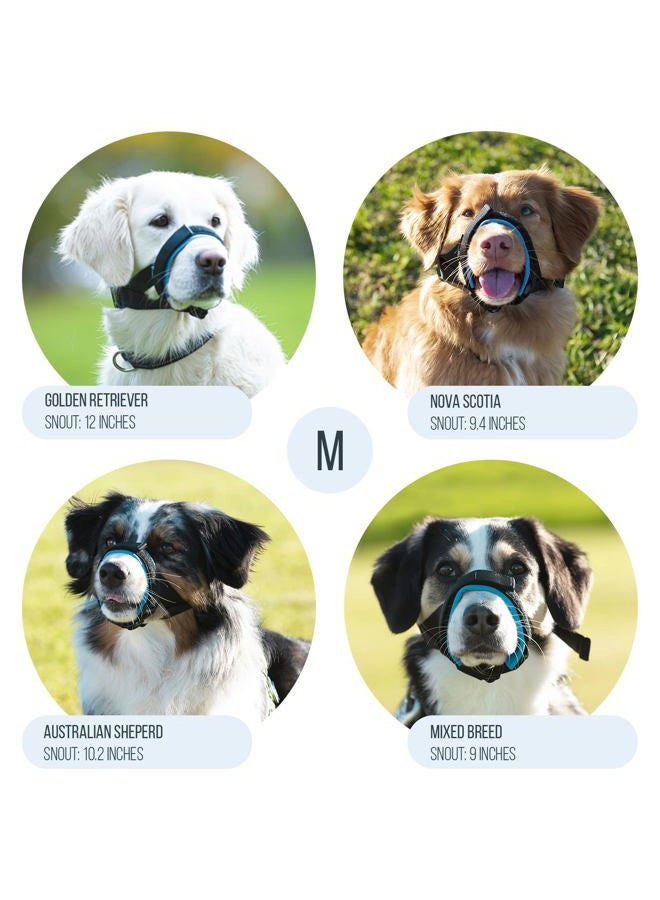 GoodBoy Gentle Muzzle Guard for Dogs - Prevents Biting and Unwanted Chewing Safely Secure Comfort Fit - Soft Neoprene Padding – No More Chafing – Training Guide Helps Build Bonds with Pet (M, Grey) - Image 3