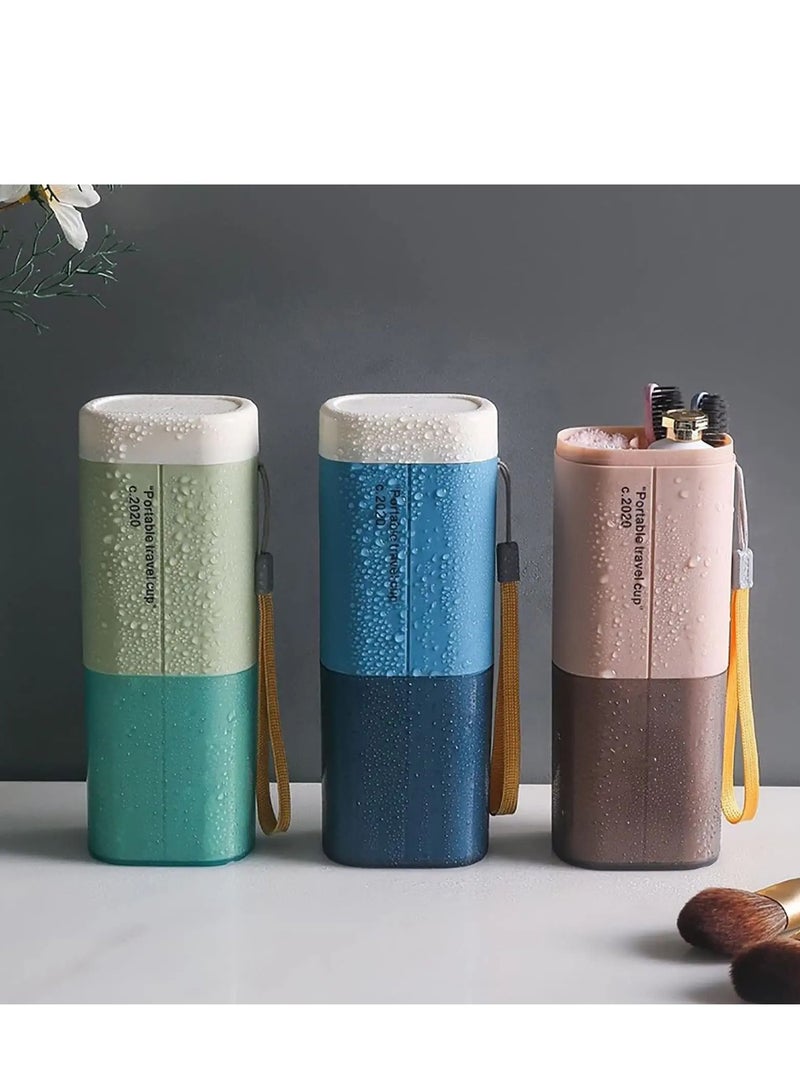 SYOSI Portable Travel Toothbrushes Case Toothpaste Storage Box Cup, Multifunction Toothbrushes Toothpaste Set with Cup, Toothbrush Case for Traveling, Camping, School, Business and Daily Uses (Green) - Image 5