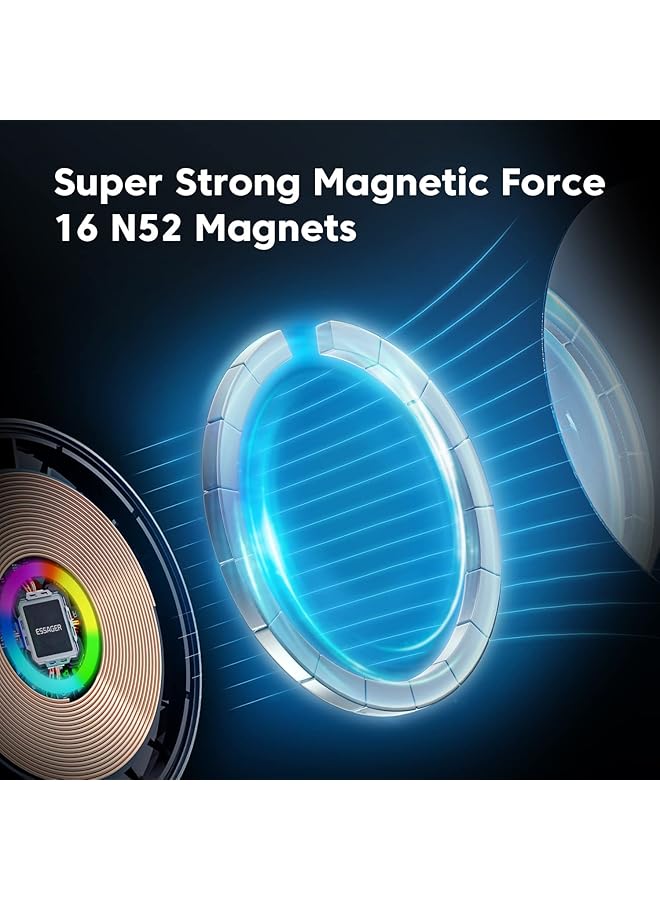 Excefore Car Mount Charger For Magsafe, 360° Adjustable Magnetic Wireless Car Charger With Rgb Light, Air Vent Magnetic Phone Holder Charger For Iphone 14 13 12 Series (With Car Adapter)  - Image 5