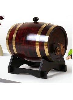 Home Care Pine Wood Barrel, Leak Protection Vintage Wood Oak Retro Wooden Port Barrel Wine Barrel with Wooden Tap Stand for Tequila, Whiskey (1.5 Liter)  - Image 5