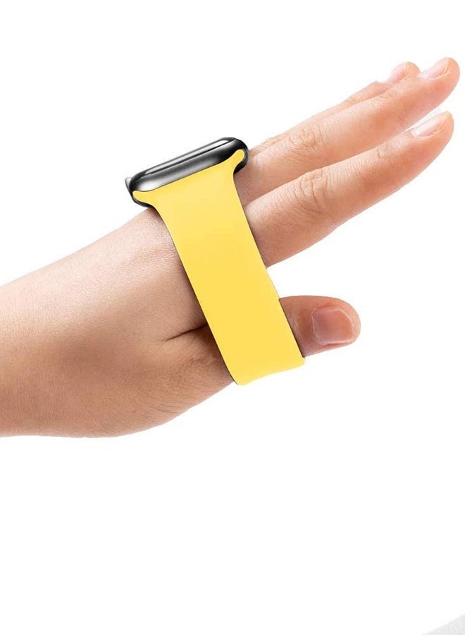 CATANES Replacement Band for Apple Watch Band 38mm 40mm 41mm (42mm Series 10) – Solo Loop Silicone Band - Wrist Size 120-125mm - Yellow - Image 3