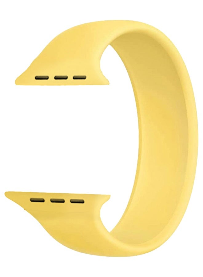 CATANES Replacement Band for Apple Watch Band 38mm 40mm 41mm (42mm Series 10) – Solo Loop Silicone Band - Wrist Size 120-125mm - Yellow - Image 1