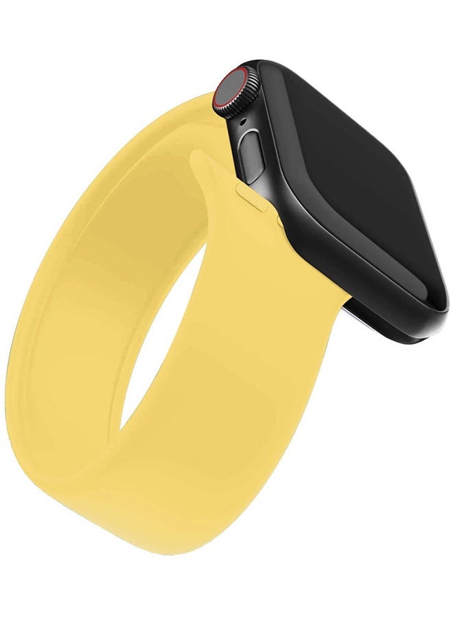 CATANES Replacement Band for Apple Watch Band 38mm 40mm 41mm (42mm Series 10) – Solo Loop Silicone Band - Wrist Size 120-125mm - Yellow - Image 2