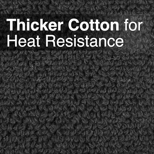 RITZ Terry Pocket Mitt & Hot Pad: Unparalleled Heat Resistant, Durable 100% Cotton – Ergonomically Designed for Optimal Grip – Easy-Care Machine Washable – 4-Pack, Black - Image 3
