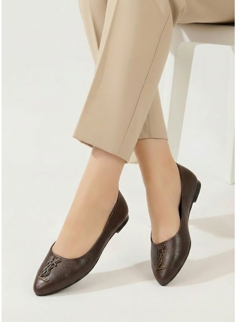 Ballerina Flat Leather BN-511 - Brown