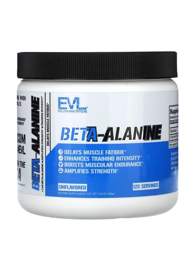 EVLUTION NUTRITION Beta Alanine Unflavored 7.05 oz 200 g  - Image 1