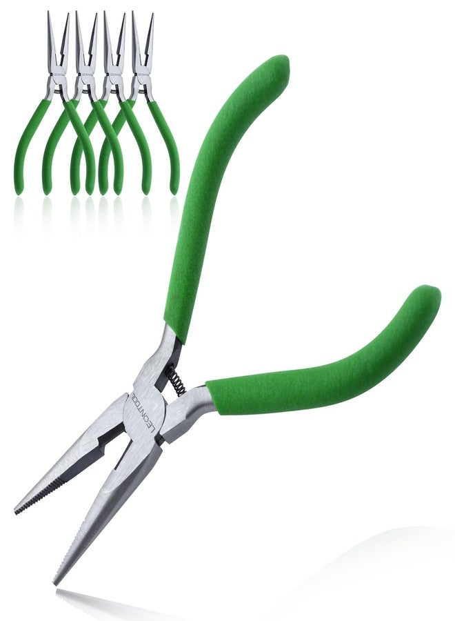 مجموعة كماشة إبرة الأنف من LEONTOOL مكونة من 5 قطع كماشة إبرة الأنف مع قاطع جانبي كماشة إبرة الأنف المحملة بالمجوهرات مجموعة كماشة دقيقة للحرف اليدوية وصناعة المجوهرات والمشاريع الصغيرة - Image 1
