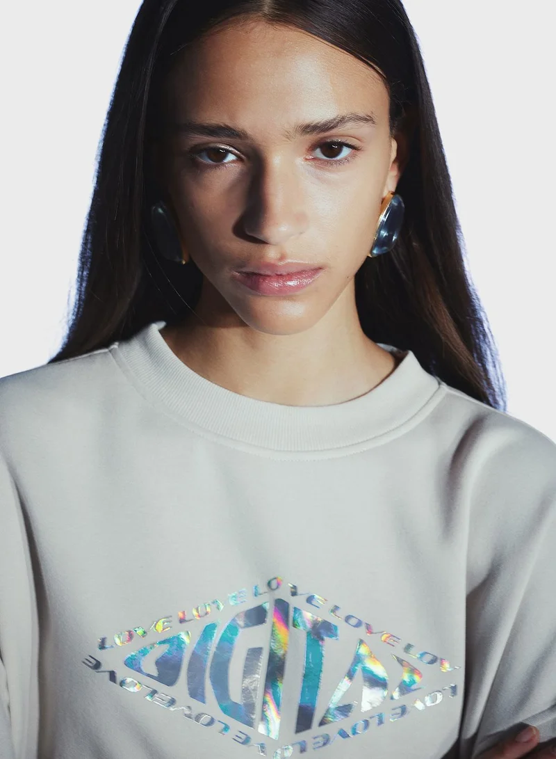 H&M Crew Neck Graphic Sweatshirt