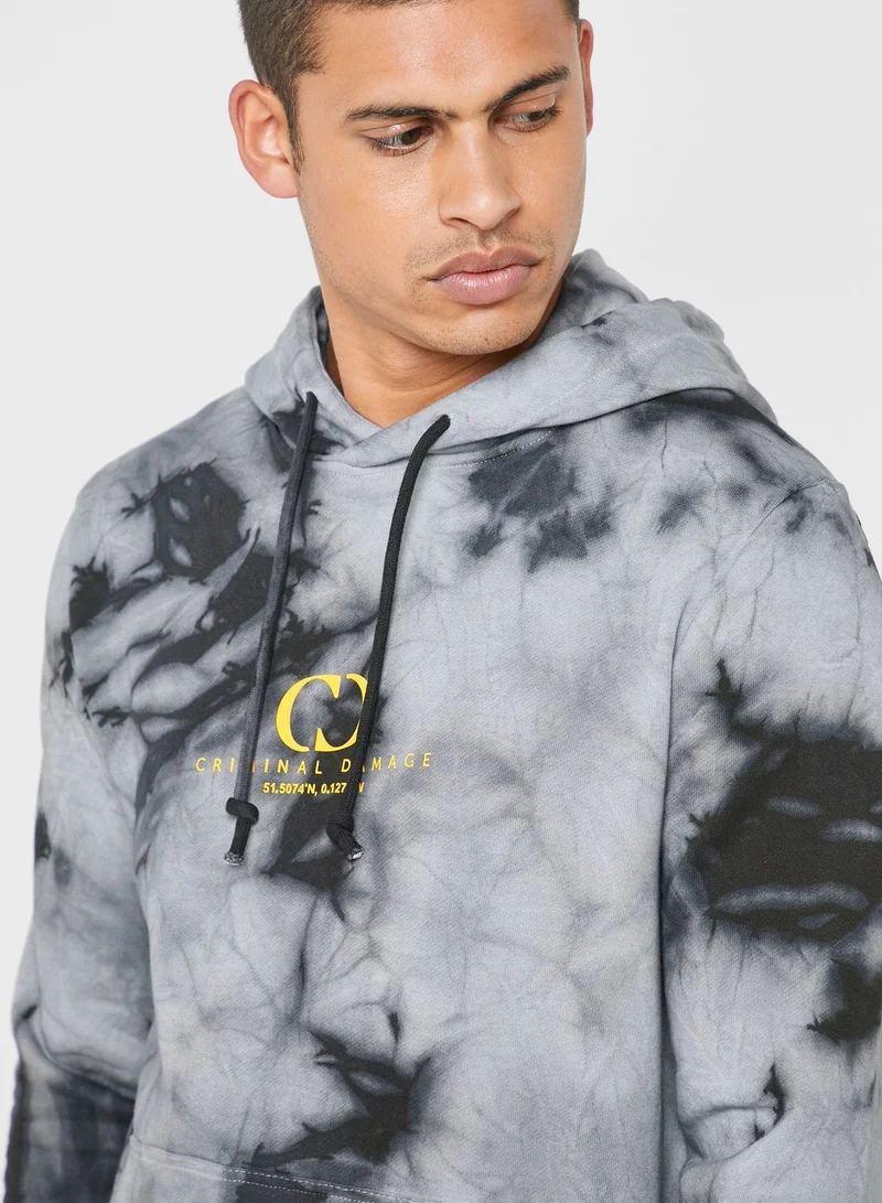 CRIMINAL DAMAGE Splash Tie Dye Hoodie