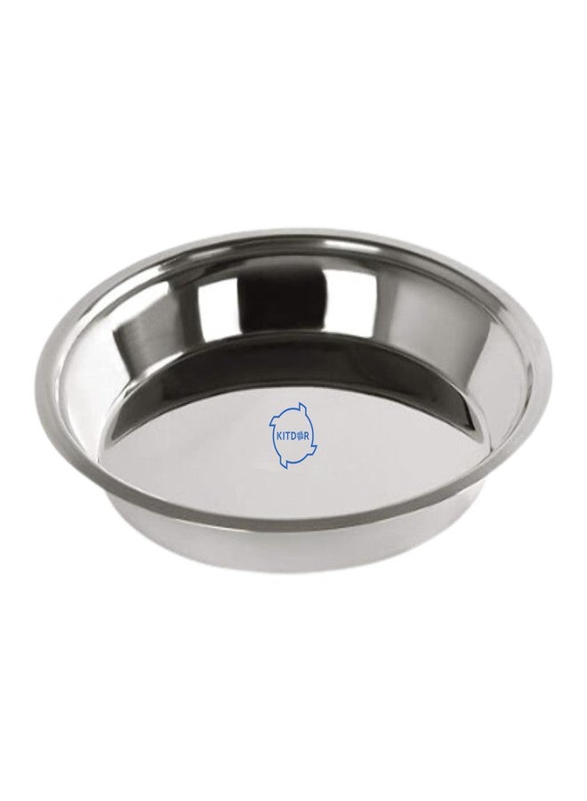 KITDOR Stainless Steel Atta Parat for Dough Kneading | Multipurpose Mixing Parat for Serving, Mixing & Storing | Dough Bowl for Kitchen (Regular, Small_(27CM)) - Image 4