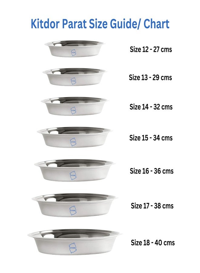 KITDOR Stainless Steel Atta Parat for Dough Kneading | Multipurpose Mixing Parat for Serving, Mixing & Storing | Dough Bowl for Kitchen (Regular, Small_(27CM)) - Image 3