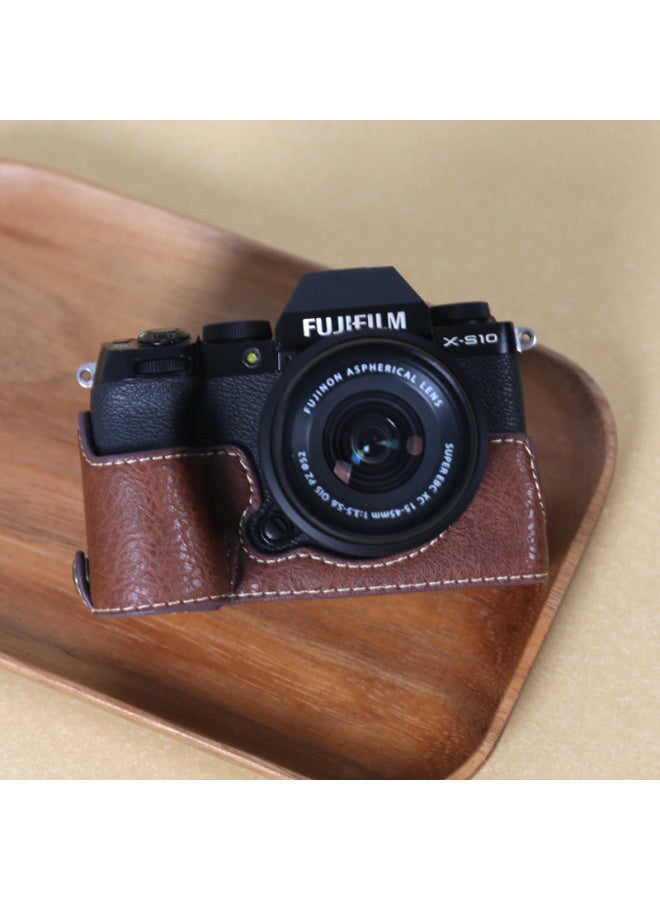 Fuji XT30 Second Generation Protective Cover XT5XS10XS20XT4XT200X100V Base Leather Cover Accessories Xiang Zheng-Color:Xs10 Black + Shoulder Strap♜ - Image 5