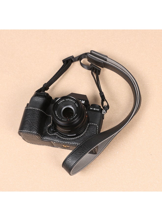 Fuji XT30 Second Generation Protective Cover XT5XS10XS20XT4XT200X100V Base Leather Cover Accessories Xiang Zheng-Color:Xs10 Black + Shoulder Strap♜ - Image 1