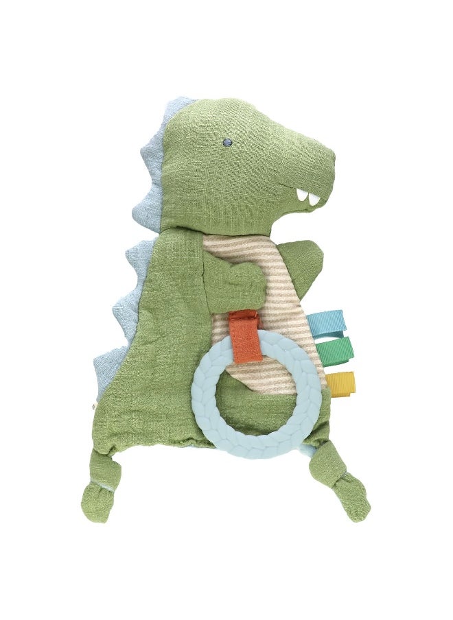 Itzy Ritzy - itzy ritzy, Bitzy Crinkle, Sensory Crinkle Toy with Teether, 0 Months+, Dino , 1 Count - Image 1
