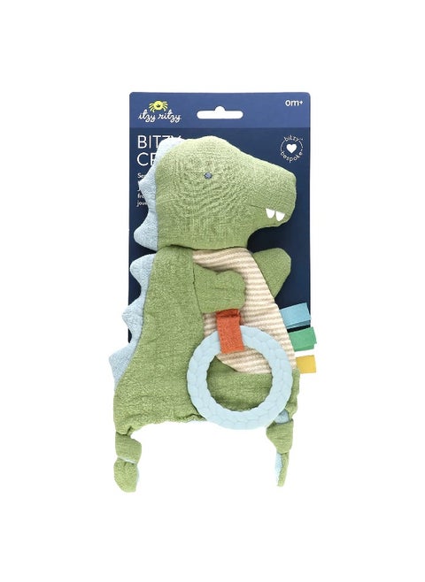 itzy ritzy, Bitzy Crinkle, Sensory Crinkle Toy with Teether, 0 Months+, Dino , 1 Count