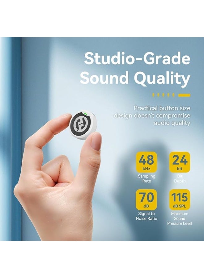 Hollyland HollyView Hollyland LARK M2 Wireless Microphone for iPhone, Android and Camera, 48KHz 24Bit Hi-Fi Audio, 1000ft LOS Range, Noise Cancellation, 40H Duration for Vlogging, White Version - Image 3