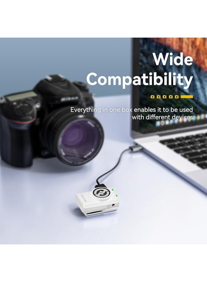 Hollyland HollyView Hollyland LARK M2 Wireless Microphone for iPhone, Android and Camera, 48KHz 24Bit Hi-Fi Audio, 1000ft LOS Range, Noise Cancellation, 40H Duration for Vlogging, White Version - Image 5