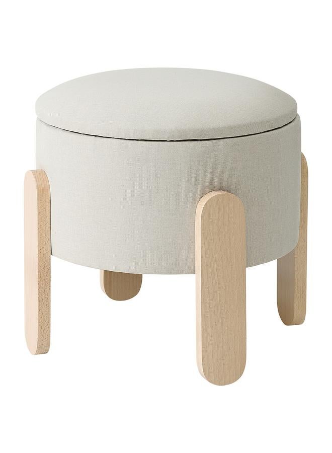 Zaboon Pouffe, With Storage/Vissle Beige - Image 1