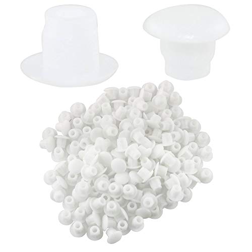Tegg Screw Caps Cover 100PCS 5mm(3/16Inch) Flush Type White Plastic Panel Hole Plugs Button Tops for Cabinet Cupboard Shelf Furniture - Image 1