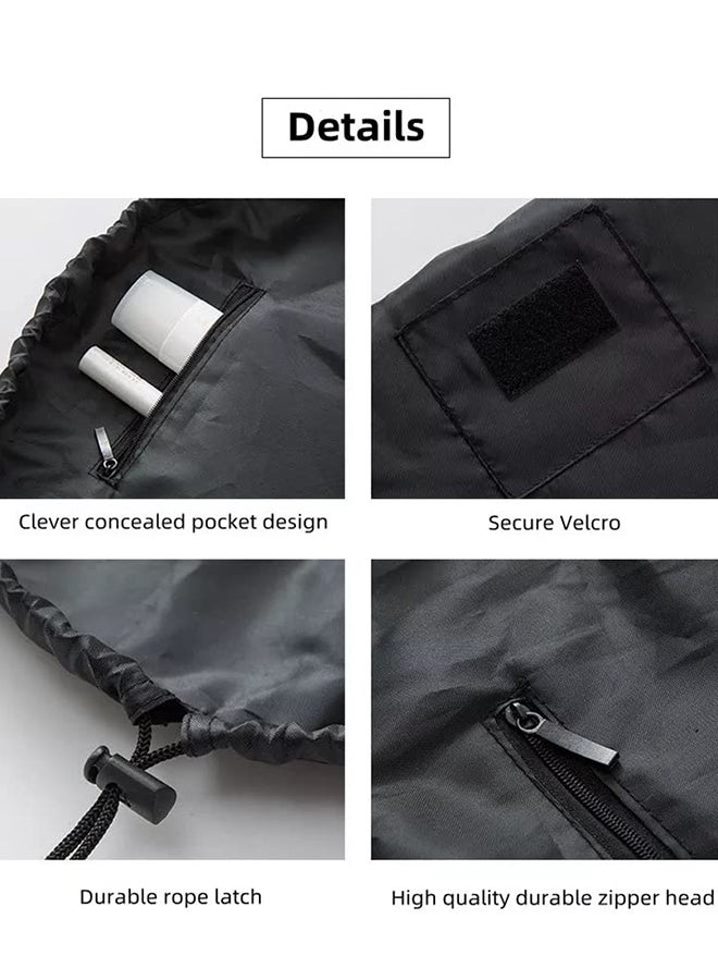 MARGOUN Make up Bag Drawstring Travel Cosmetic Bag Round Magic Toiletry Beauty Kit Pouch Flamingo Blue - Image 4