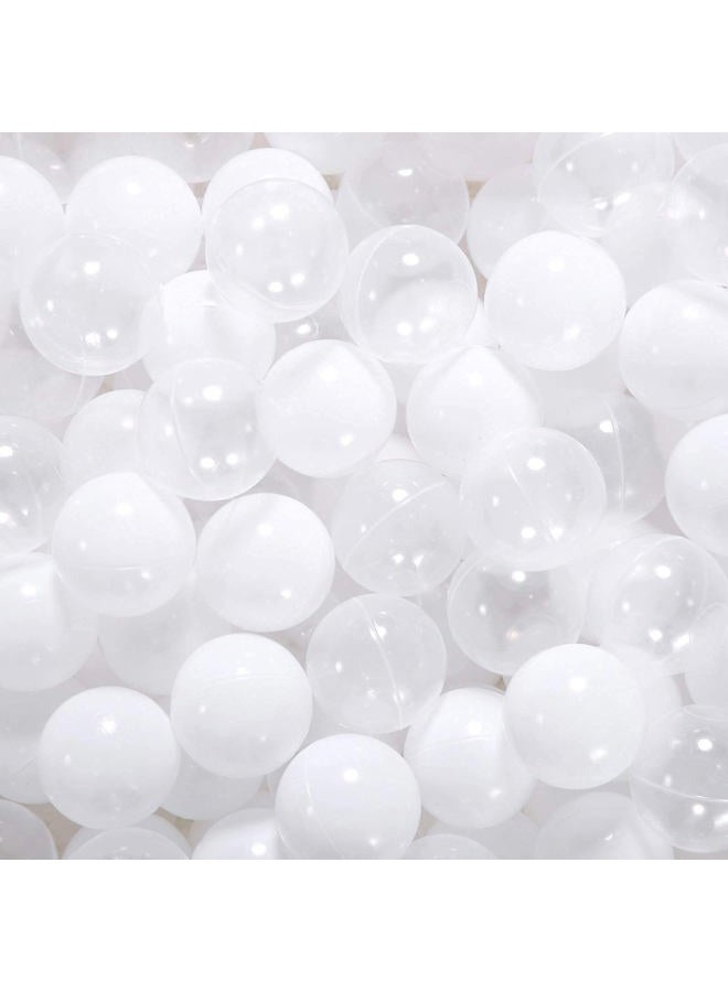 STARBOLO Ball Pit Balls Phthalate Free BPA Free Non-Toxic Crush Proof Play Balls for Toddlers Kids Pool Playhouse (100 Balls-White/Transparent) … - Image 1