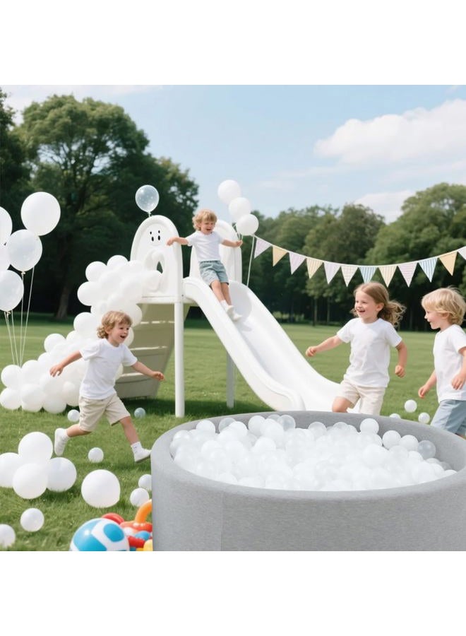 STARBOLO Ball Pit Balls Phthalate Free BPA Free Non-Toxic Crush Proof Play Balls for Toddlers Kids Pool Playhouse (100 Balls-White/Transparent) … - Image 2
