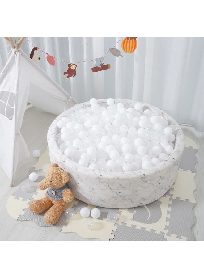 STARBOLO Ball Pit Balls Phthalate Free BPA Free Non-Toxic Crush Proof Play Balls for Toddlers Kids Pool Playhouse (100 Balls-White/Transparent) … - Image 4
