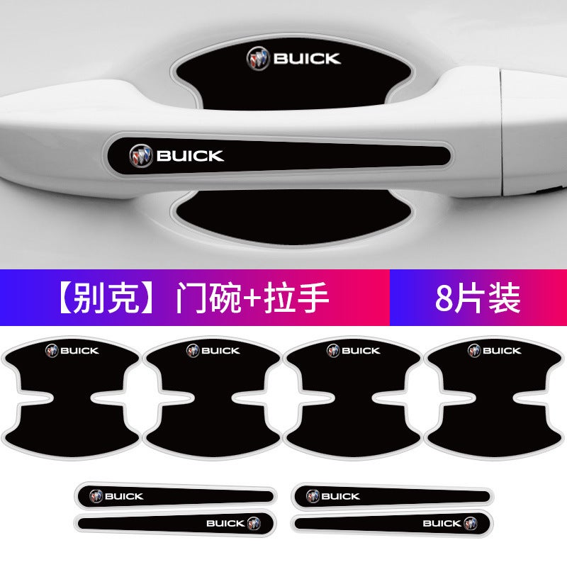 Car Door Bowl Handle Protective Film Glue Dropping Black And White Bottom Door Bowl Protective Sticker Door Handle Sticker Paint Scratch-Resistant Sticker - Image 1