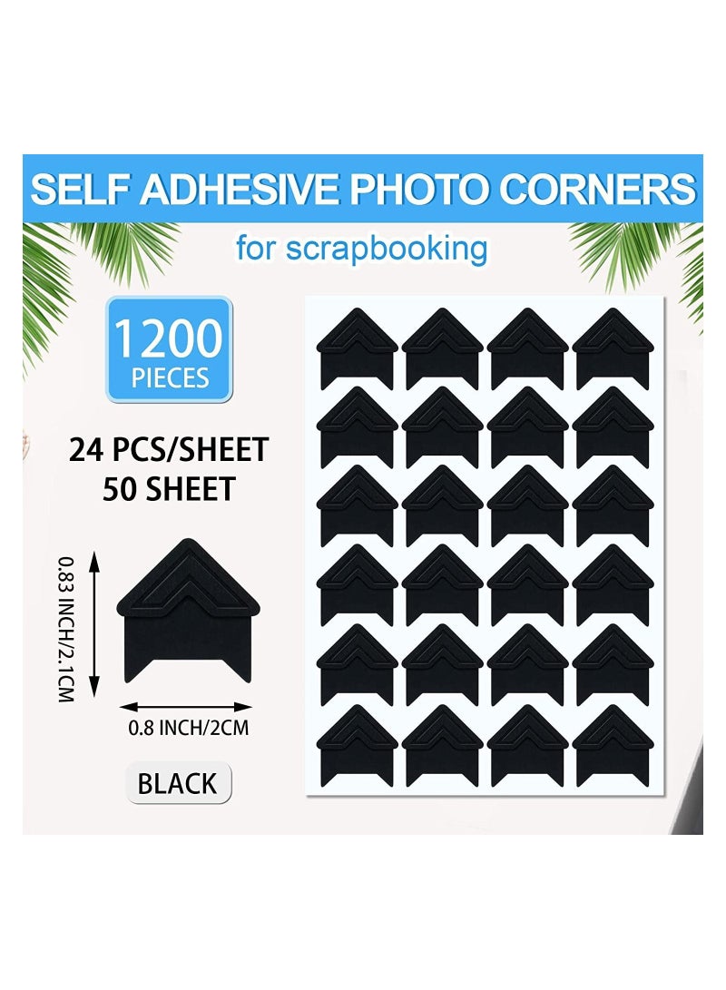 SYOSI 20 زاوية صورة ذاتية اللصق سوداء لزاوية الصور لتدوين الملاحظات والإمدادات للطباعة ملصقات ألبوم يوميات شخصية منظم مذكرات كتاب الذاكرة زاوية الصورة - Image 4