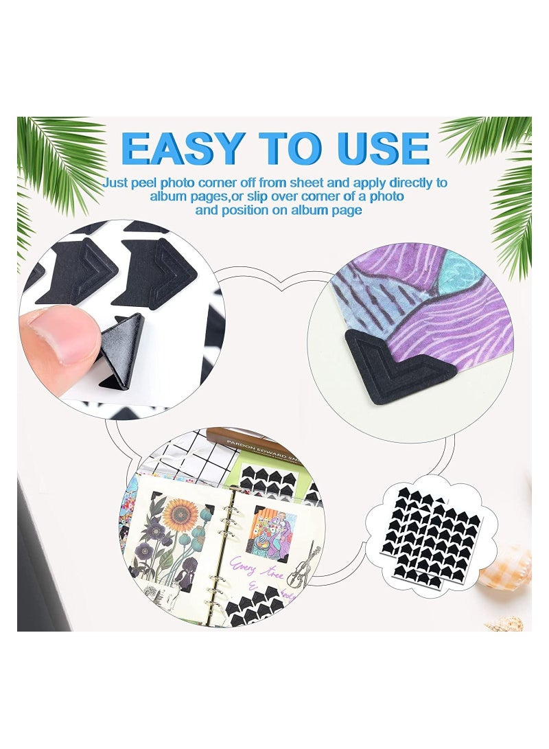 SYOSI 20 زاوية صورة ذاتية اللصق سوداء لزاوية الصور لتدوين الملاحظات والإمدادات للطباعة ملصقات ألبوم يوميات شخصية منظم مذكرات كتاب الذاكرة زاوية الصورة - Image 2
