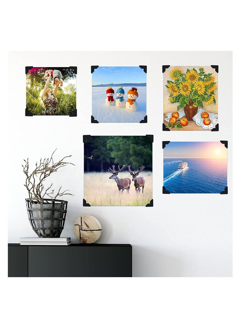 SYOSI 20 زاوية صورة ذاتية اللصق سوداء لزاوية الصور لتدوين الملاحظات والإمدادات للطباعة ملصقات ألبوم يوميات شخصية منظم مذكرات كتاب الذاكرة زاوية الصورة - Image 3