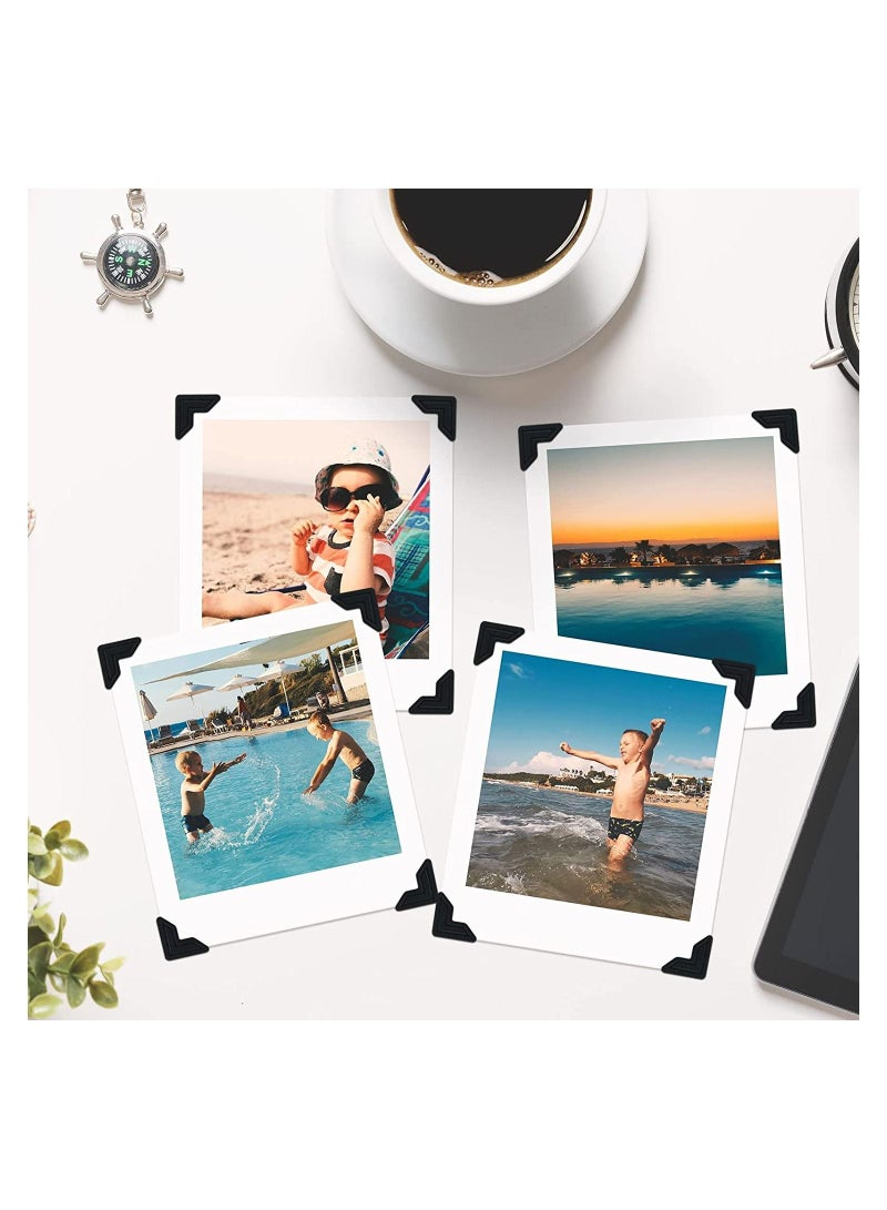 SYOSI 20 زاوية صورة ذاتية اللصق سوداء لزاوية الصور لتدوين الملاحظات والإمدادات للطباعة ملصقات ألبوم يوميات شخصية منظم مذكرات كتاب الذاكرة زاوية الصورة - Image 5