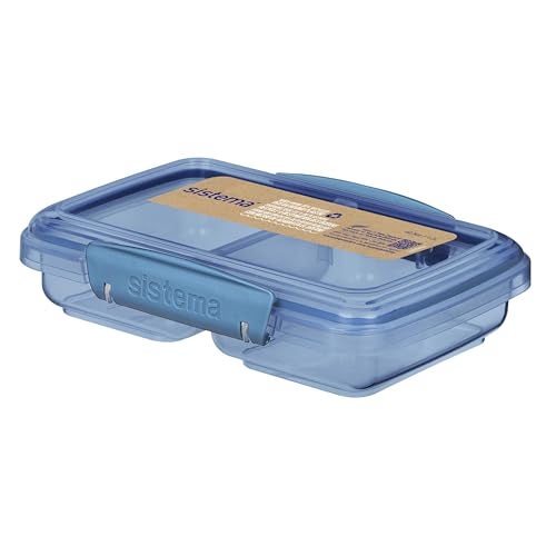 Sistema Ocean Bound Plastic Small Split Container 350mL Food Storage Container BPAFree Made Using Recycled Plastic Teal OR Blue Colour Not Selectable 1 Count - Image 1