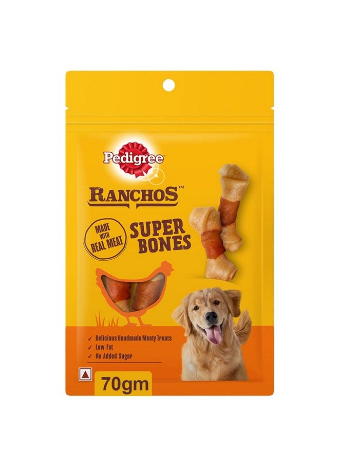 Pedigree Ranchos Super Bones, 70 Gram70 G, Adult, Chicken Flavor, Dogs  - Image 1