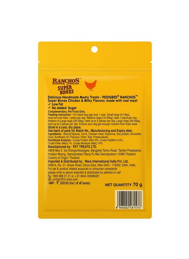 Pedigree Ranchos Super Bones, 70 Gram70 G, Adult, Chicken Flavor, Dogs  - Image 3