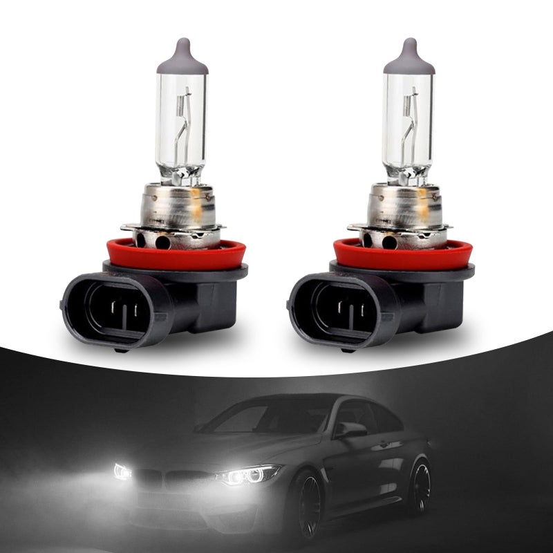 awlbed 2 PCS Car Halogen Fog Light Bulb, 12V 55W Waterproof Glass Vehicle Spotlights Replacements, Universal Automotive High Beam Lighting Accessories for Truck SUV Car (Warm White Light #H11) - Image 1