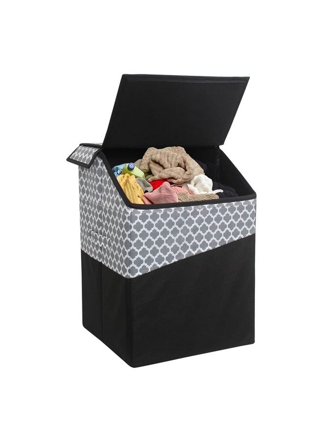 PrettyKrafts 75 L Jute Rectangular Foldable Large Laundry Bag/Basket With Lid & Handles, Collapsible Freestanding Clothes Storage Organizer for Bedroom, Dorm (40x35x53cm, Black, Set of 1) - pzsku/ZA204532DEA3EC9EFD84AZ/45/_/1737806123/46c5509e-c161-4625-9b9e-84517d9760f8