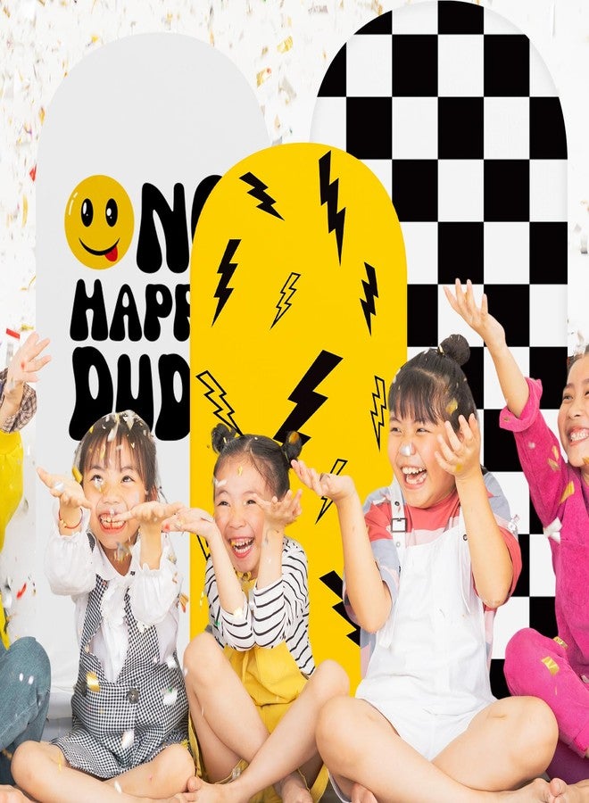 RimCereal One Happy Dude Theme Birthday Party Decoration, Set of 3 One Happy Dude Theme Print Arch Cover Spandex Fitted Wedding Arch Stand Covers for Birthday Party, 4ft, 5ft, 6ft - Image 5
